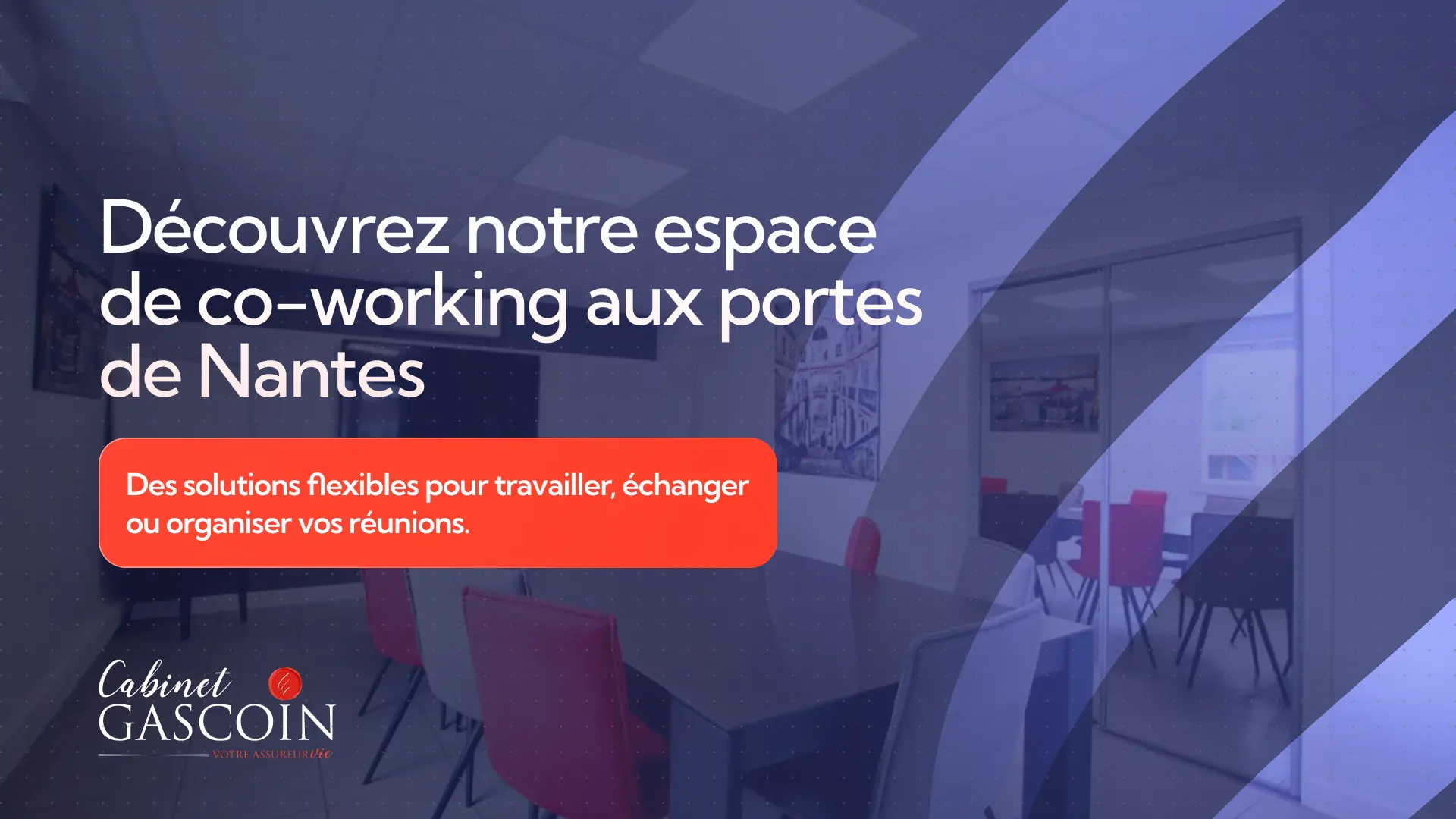 Espace de co-working à Basse-Goulaine, près de Nantes, avec bureaux individuels et salle de réunion proposés par le Cabinet Gascoin.