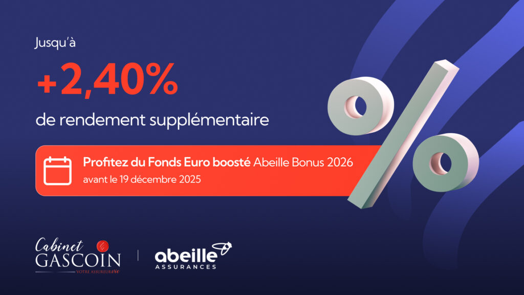Illustration du fonds euro boosté Abeille Assurances 2026, représentant la croissance de l’épargne et l’offre de rendement bonifié.